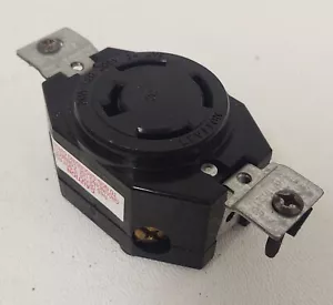 Twist-Lock Bakelite Hubbell/Leviton 7410-B 4-Wire Flush Receptacle 20A 120/208v - Picture 1 of 5