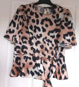 BNWOT New Look Brown Print Top Size 12 - Picture 1 of 1