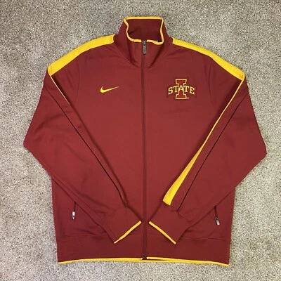 Iowa State Cyclones Jacket Mens XL Cardinal Red Full Zip Track Nike Sports NCAA - Image 1 of 4