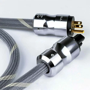 HIFI US Power Cable OCC Copper AC Audio Power Cord with Gold Plated Power Plug - Picture 1 of 6