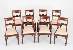 Juego de sillas de comedor antiguas de caoba de época Regency - Imagen 1 de 13