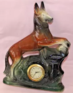 Deutscher Schäferhund auf Schrankuhr H33 Kaminuhr Uhr Shepherd German Dog 187 - Bild 1 von 7