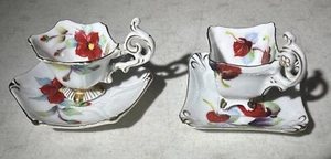2 Sets Of RARE Vintage - Rossetti Japan Spring MINIATURE FLORAL Cups & Saucers - Picture 1 of 14
