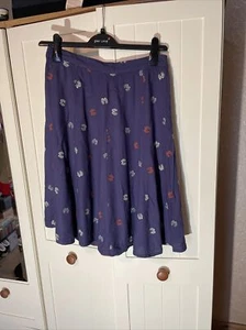 WHITE STUFF Ladies Midnight Mauve Floral Embroidered Flippy Flare Skirt Size 10  - Picture 1 of 9