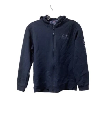 Vineyard Vines BoysZip Up Hoodie Navy Blue Size Large Whale Logo Full Zip - Image 1 of 4