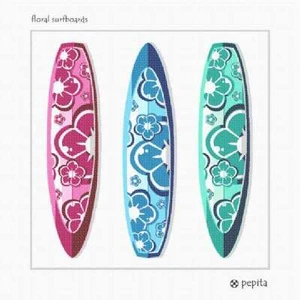 Floral Surfboards Needlepoint Kit or Canvas - Picture 1 of 2