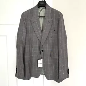 Paul Smith Fratelli Tallia Di Delfino Gray Wool Check Sport Coat 44 NEW Blazer - Picture 1 of 8