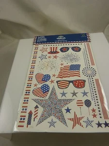 Flag temporary tattoos body art skin star 4th July Patriotic - Picture 1 of 2