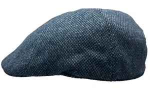 fiebig ® GATSBY FLATCAP GORRO DE LANA LANA AZUL MELANGE DONEGAL TREND - Imagen 1 de 5