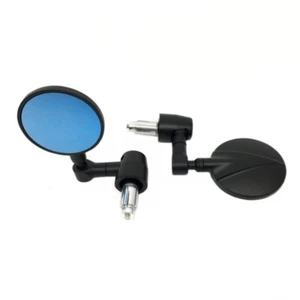 7/8" Motorcycle Rearview Mirrors Universal Blue Glass Bar End Handlebar Mirror - Bild 1 von 7
