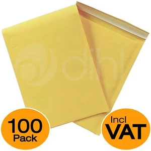 100 x Dihl A000 B00 C0 D1 E2 F3 G4 GOLD YELLOW GOLD PADDED BUBBLE ENVELOPES BAGS - Picture 1 of 1