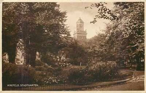 Krefeld Stadtgarten mit Turm - Historische Ansichtskarte Niederrhein - Bild 1 von 2
