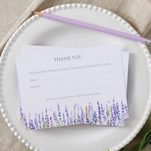 ANGEL & DOVE 'Share a Memory' Funeral Attendance Cards - Lavender Design - Picture 1 of 3