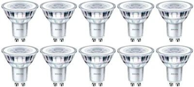 10 x Philips 4.6W-50W GU10 LED Light Bulb 4000K Cool White Non-Dim 929001218202 - Image 1 of 4