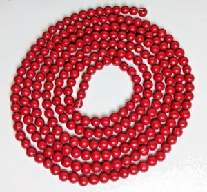 Cadena de cuentas de madera rojas vintage para guirnaldas u otras artesanías - 12 pies de largo - Imagen 1 de 2