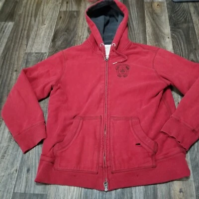 Vintage Y2K Roots Spellout Hoodie Large Red Stitching Distressed Heavy Weight - Image 1 of 4