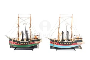 BARCA NAVE MODELLINO IN LATTA GIOCATTOLO SOPRAMMOBILE RIPRODUZIONE D'EPOCA - Foto 1 di 3