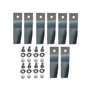 8x Blades & Bolts Kit for Husqvarna MTD Ride on Mowers w/ Swing Back Blade - Picture 1 of 3