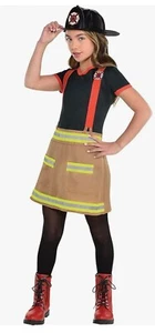 Wild Fire Girls Medium 8-10 Firefighter Dress Only Costume - Hat Not Included  - Picture 1 of 4