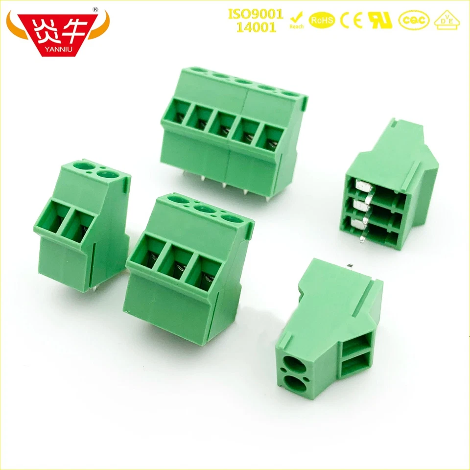 50Pcs KF129S 5.08mm 2P 3P PCB SCREW TERMINAL BLOCKS DG504 SMKDS 2,5 YANNIU - Image 1 of 4