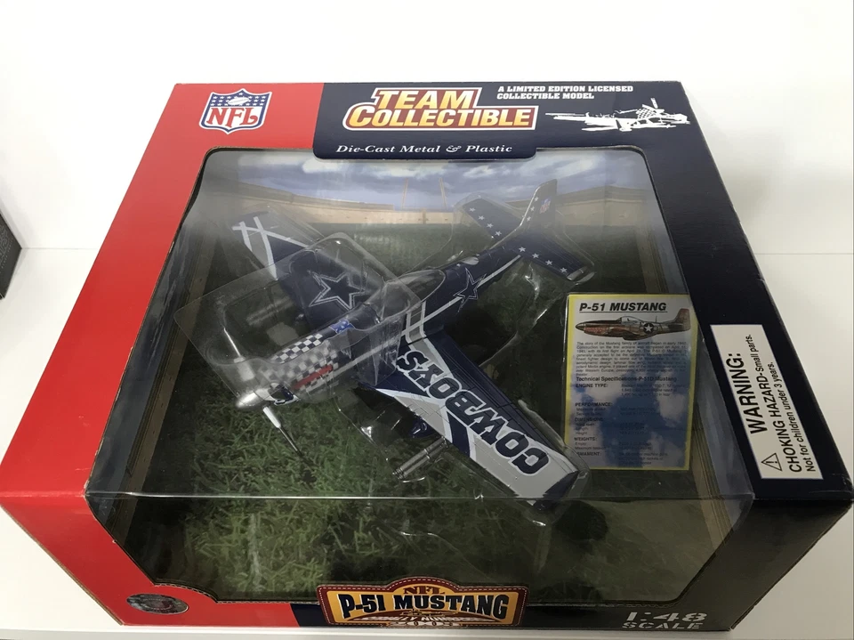 Avión Mustang Dallas Cowboys Die Cast P-51 escala 1:48 NUEVO EN CAJA RARO 0003/2500 Foto 1 de 4