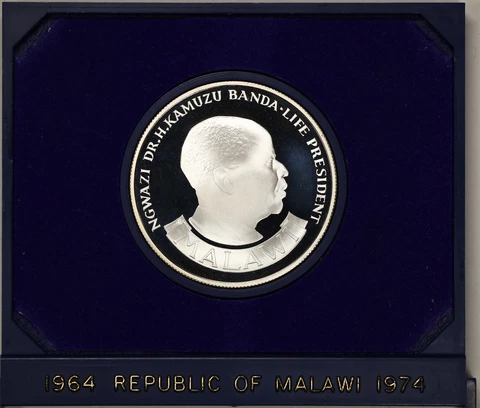 Malawi 1974 10 Kwacha 10th Anniversary Independence Sterling Silver Proof KM#13 Cover