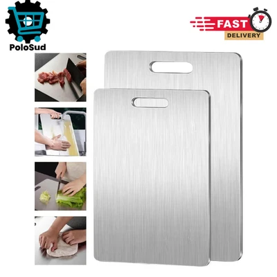 Tagliere Doppia Faccia in Acciaio Inossidabile e Legno per Cucina Impasto resist - Immagine 1 di 4