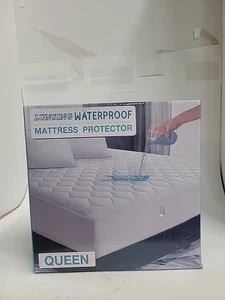 Lunsing Wasserdichter Queen Size Matratzenschoner Weiß Neu - Bild 1 von 3