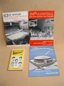 4pcs 1973 - 1974 - 1975 IHSAA Basketball Finals Program Lot & Record Book - Picture 1 of 15