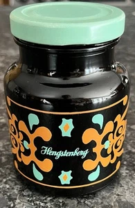 Vintage German Hengstenberg Brown Condiment Jar Green & Orange Decor 3 7/8” - Picture 1 of 9