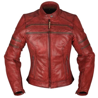 Modeka Iona Lady Lederjacke rot Motorradjacke Damen Büffelleder Thermoweste - Bild 1 von 2