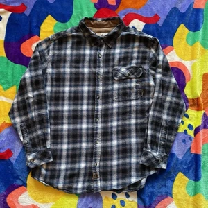 Legendary Whitetails Flannel Shirt Men’s Large Blue White Workwear Heavyweight - Picture 1 of 10