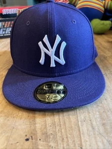 New York Yankees lila FITTED Mütze 2009 World Series 7 3/8 59fifty neu selten - Bild 1 von 5