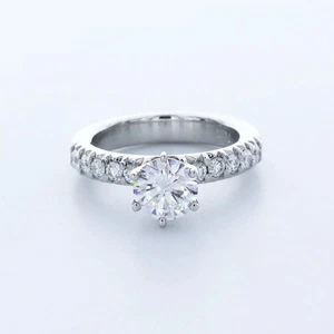 Anillo de compromiso de platino vintage de 2,35 quilates redondo de diamantes cultivados en laboratorio D VS1 - Imagen 1 de 12