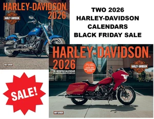 *TWO* 2026 HARLEY-DAVIDSON WALL CALENDAR motorcycles biker H-D BLACK FRIDAY SALE - Picture 1 of 10