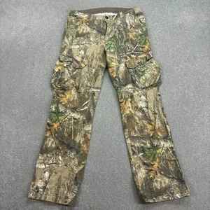 Realtree Trousers Womens 34x30 Brown Carpenter Camo Y2K Canvas Work Wear Ladies - Picture 1 of 9