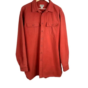 Camisa LL Bean Gamois XLT Algodón Cepillado Franela Otoño Caminata Exterior Naranja Quemado - Imagen 1 de 9