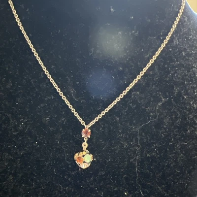 MICHAL NEGRIN ОРАНЖЕВЫЙ/СИНИЙ ГРАНЕНЫЙ КРИСТАЛЛЫ ПОДВЕСКА ПОДВЕСКОЙ КРИСТАЛЛЫ ОЖЕРЕЛЬЕ - Изображение 1 из 4