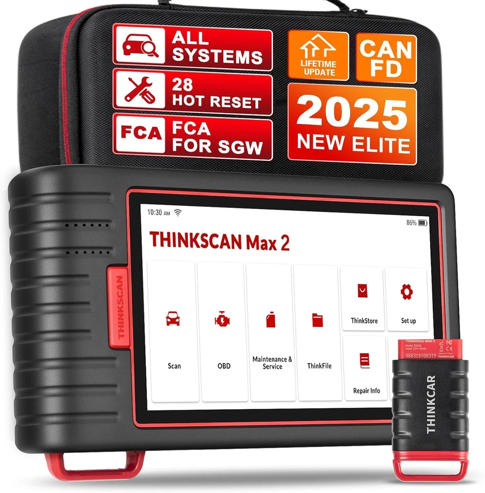 THINKCAR Thinkscan MAX2 OBD2 Dispositivo de diagnóstico Bluetooth Escáner de coche TODO el sistema 28 RESET