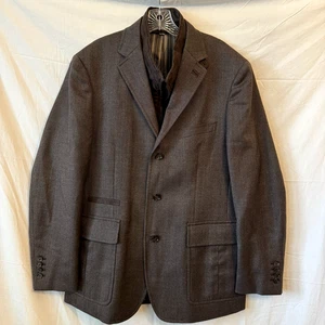 Johnston & Murphy Bib Blazer Sport Coat L Brown 3 Button Jacket w/ Insert JM16C - Picture 1 of 19