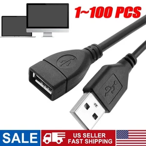 High-Speed USB-USB Extension Cable USB 2.0 Adapter Extender Cord Male/Female LOT - Picture 1 of 15