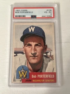 1953 Topps Bob Porterfield PSA 4 VG-EX Washington Senators #108 - Picture 1 of 2