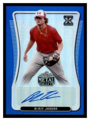 2021 Leaf Metal Draft Blue Blaze Jordan Red Sox Rookie Auto #21/35 - Image 1 of 2