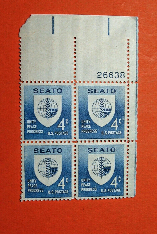 1960 SEATO 4 Cent U.S. Block of 4 Stamps (No. 7)  - Image 1 of 1