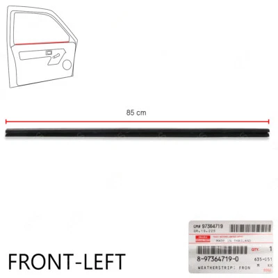 Fits Isuzu D-Max Dmax Hi-Lander 2003 08 10 Front Lh Inner Weatherstrip Door Belt - Image 1 of 4