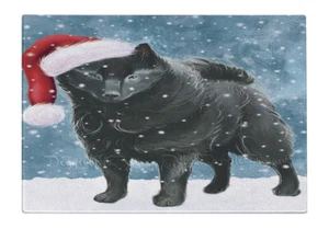 Weihnachten Let it Snow Schipperke Hund Schneidebrett Glas für Küche - Bild 1 von 1