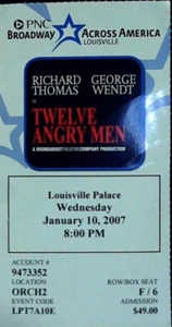 Biglietto Dodici Uomini Arrabbiati Stub Louisville Palace Theatre Broadway Show 1/10/2007 - Foto 1 di 2