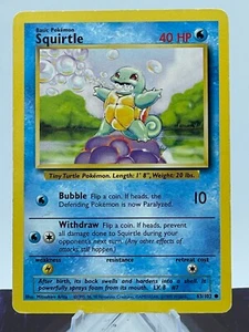 Juego de cartas coleccionables Pokémon ilimitados Squirtle Base Set - Imagen 1 de 2