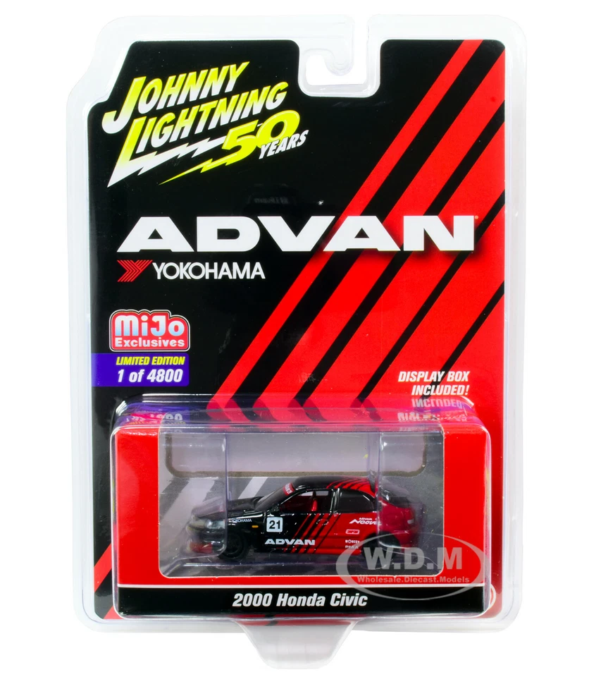 Johnny Lightning 2000 Honda Civic ADVAN YOKOHAMA 50th Anniversary 1 64