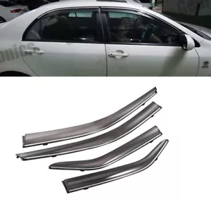 w/Chrome Trim For 12-17 Camry Window Visors Rain Guards Vent Sun Shade Deflector - Foto 1 di 11
